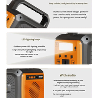 Station d'alimentation portable 12V LiFePO4 à onde sinusoïdale pure, MPPT, radio FM, MP3, Bluetooth, charge solaire, Type-C, batterie externe 220V