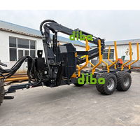Grue forestière DIBO TUV CE PTO, entraînée par un tracteur, capacité de levage hydraulique de 2 tonnes, 7 m, grappin à bois, remorque pour tracteur