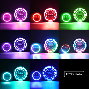 RGB Angel Eyes 7 ''faro a Led rotondo Blue Tooth Phone App RGB Halo a caccia di fari Led abbaglianti con curve bianche/ambra - Product Image 4