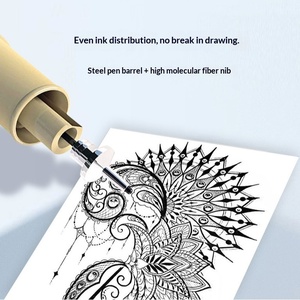 Set di 12 <span class=keywords><strong>Penne</strong></span> Micro a Punta Fine per Disegno, <span class=keywords><strong>Penne</strong></span> Permanenti con Inchiostro Nero Impermeabile e Archivabile per Scrittura - Product Image 3