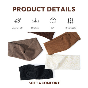 <span class=keywords><strong>Bandeau</strong></span> de yoga élastique vintage en <span class=keywords><strong>dentelle</strong></span> européenne et américaine de 8 cm, couleur unie, vente directe d'usine, accessoires pour <span class=keywords><strong>cheveux</strong></span> pour femmes, idéal pour les mariages - Product Image 2