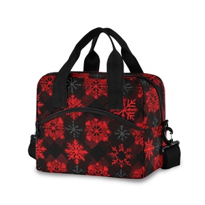 Christmas Patterns Customs Two Shoulder Strap Zipper Large Capacity Fashion Lunch Cooler Bag - Product Image 1