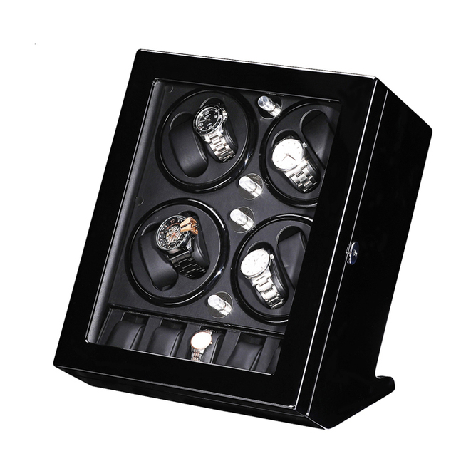 Luxury Durable Protective Watch Winder Box Door Lock Elegant Display Case for Watch Storage Made MDF Leather Lining Rectangle