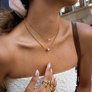 时尚饰品厂不锈钢AAA锆石项链饰品批发中国 - Product Image 4