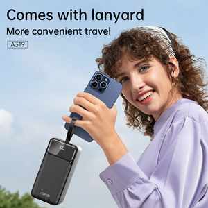 Aspor A319 New Fashion Portable Power Bank 50000mAh <strong>Technology</strong> with Built in Cable Fast Charge Pd 22.5W Powerbank - Product Image 4