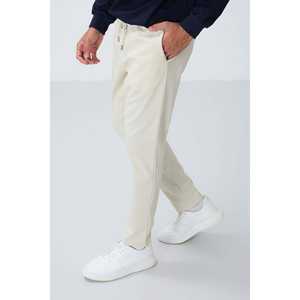 Pantalones Deportivos para Hombre en Color Beige, Texturizados, 100% Algodón, Felpa Francesa, Corte Estándar, Transpirables, 82155 - Product Image 3
