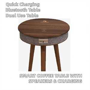 Mesa <span class=keywords><strong>de</strong></span> <span class=keywords><strong>Centro</strong></span> Inteligente Convertible con 2 Altavoces <span class=keywords><strong>de</strong></span> 10W Cada Uno, Panel Superior <span class=keywords><strong>de</strong></span> Roble Moderno Oculto, 3 Patas, Bluetooth, Carga Rápida <span class=keywords><strong>de</strong></span> 15W para Sala <span class=keywords><strong>de</strong></span> Estar - Product Image 5