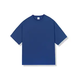 Khoảng Trống Quá Khổ T-Shirts Unisex Boxy T Áo Sơ Mi Hip Hop Áo Sơ Mi Rắn Nặng 100% Cotton 220 GSM Thời Trang Dạo Phố T Áo Sơ Mi Cho Nam Giới