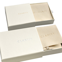 Luxe Beige Blanc Carton Papier Cadeau Bracelet Collier Boîtes À Bijoux Emballage Logo Personnalisé