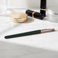Kuas Eyeliner Alis Bulu Sintetis Berkualitas Tinggi dengan Gagang Kayu untuk Wajah, Kuas Makeup Profesional Label Pribadi Khusus