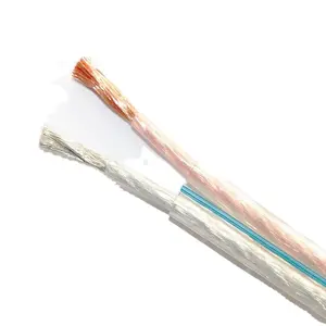 Transparent Flexible Speaker Cable for Sound 2 Core PVC Insulation Flat Speaker Cable