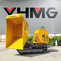 Livraison gratuite à domicile Dumper de 1,2 tonne pour la construction Mini petit camion à benne basculante sur chenilles avec moteur à essence hydraulique Chargeur à benne basculante compact