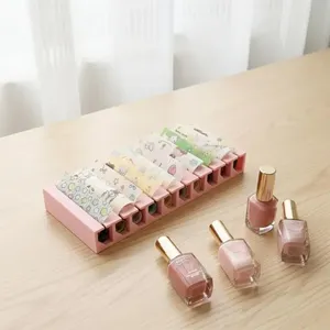 Caja organizadora de 10 compartimentos para papel de transferencia de uñas, impresa en 3D, expositor colorido para almacenamiento de pegatinas de foil, portátil para salón de uñas - Product Image 3