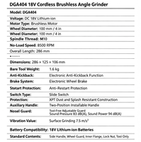 Meuleuse d'angle ergonomique compacte DGA404, conception à faible vibration, utilisation pratique pour la découpe et le finissage dans les espaces étroits