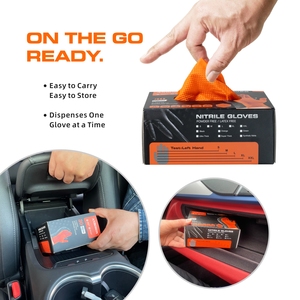 10Mil alta elasticizzato in rilievo con struttura a diamante in lattice senza polvere per alimenti guanti industriali monouso personalizzabili in Nitrile - Product Image 5