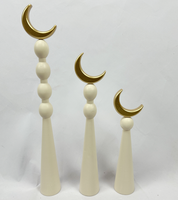 3 pcs/set Moon Ornement en bois doré pour la décoration de table de la maison musulmane islamique