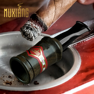 Muxiang Wooden Cigar Mouthpiece Round Filter Core Portable Solid Wood Accessory for Men - Product Image 1