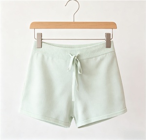 Shorts de Punto de Algodón BCI para Mujer, Shorts Casuales con Cordón Ajustable - Product Image 2