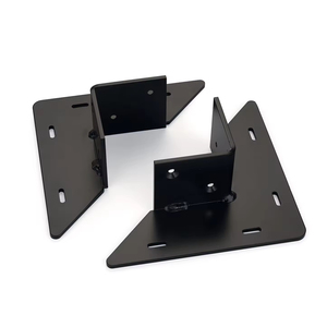 Base d'ancrage pour <span class=keywords><strong>poteau</strong></span> de clôture en <span class=keywords><strong>bois</strong></span>, revêtement noir en poudre, livrée avec vis à <span class=keywords><strong>bois</strong></span> et chevilles à béton - Product Image 1