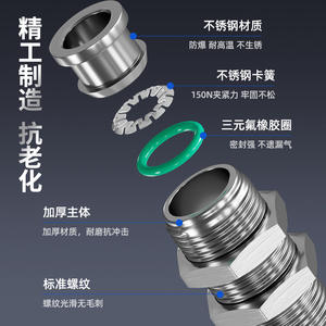 Conector Rápido de Acero Inoxidable 304 PM-4/6/8/10/12MM para Mangueras de Aire - Product Image 2