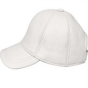 Luxury <b>Men</b> Real Genuine Sheepskin Leather Baseball Cap Premium 6 Panel Leather Designer Dad Cap Autumn <b>Winter</b> Leather <b>Hat</b> - Product Image 1