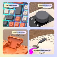 RAIKU K98 T98 Wired Gaming Keyboard and Mouse Set 98 Keys Tri Color Floating Keycaps Volume Knob for PC Gamer