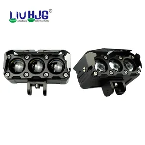 HJG Led Light For Motorcycle Led Headlight Bright 3 Projector Led Headlight Lens Bulbs Led Motorcycle Lights Flashing Fog Lamps