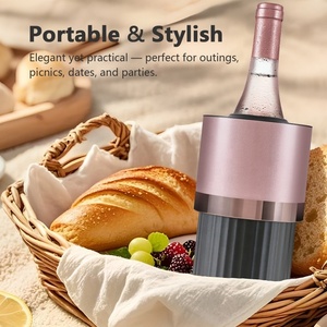 Enfriador de vino de acero inoxidable con aislamiento al vacío para botellas de 750ml | Portátil y sin hielo, mantiene el vino/champán/cerveza frío + 6 horas - Product Image 6