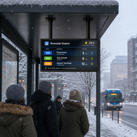 Affichage numérique LCD extérieur suspendu Android 11 2+32G WiFi BT pour arrêt de bus – Écran d'information en temps réel pour les transports publics