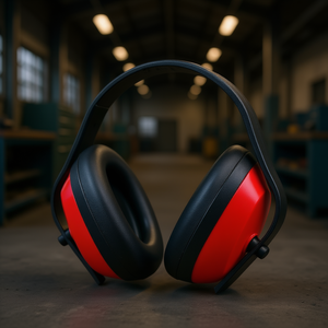 Auriculares Utilia con Cancelación de Ruido, Sobre la Oreja, Rojo y Negro, Protección Auditiva Profesional - Product Image 3