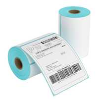 Etiquetas de Envío Térmicas Directas Impermeables de 4x6 en Rollo, Adhesivo Fuerte, Perforadas, con Código de Barras para Logística