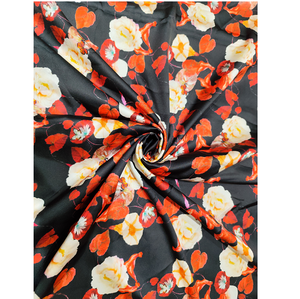 Tissu satiné imprimé 100% polyester multicolore, doux, brillant, léger, pour les travaux manuels des filles, la couture, la décoration de robes de mariée - Product Image 1