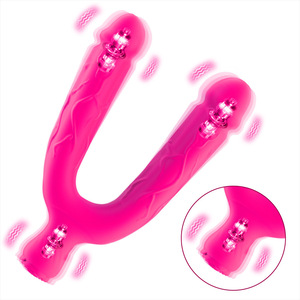 Vibrador de Doble Cabeza con Fuerte Vibración, Flexible, de Silicona Suave, de Doble Uso, con Tres Motores, para Mujeres, Homosexuales, Masturbador Lésbico - Product Image 3