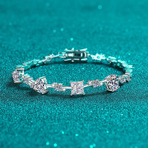 Pulsera de Lujo con Eslabones de Moissanita en Plata de Ley 925 con Piedras VVS, Diseño de Cadena Hip Hop, Elegante Accesorio de Joyería - Product Image 2