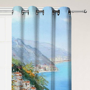 Parete rivestita di fiori 3D stampa digitale paesaggio <span class=keywords><strong>foto</strong></span> poliestere <span class=keywords><strong>tende</strong></span> oscuranti per il <span class=keywords><strong>soggiorno</strong></span> - Product Image 2