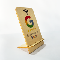 Soporte de madera NFC Google Maps para menú de restaurante Revisión de redes sociales Titular de la tarjeta de visita Interfaz de comunicación RFID de 13,56 MHz