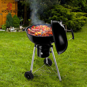 Parrilla de carbón para exteriores Hongyi de 50x63x98cm, parrilla portátil multifuncional con ruedas para acampar en el patio trasero. - Product Image 1