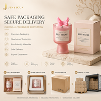 Bougie parfumée sur piédestal en verre givré personnalisé avec décoration papillon, étiquette privée OEM ODM, cadeau de luxe pour la maison, décoration