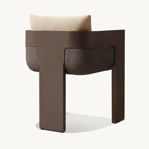 Set Tavolo e Sedie da Giardino Moderno Nordico Arredamento per Patio di Ristorante Sedie da Esterno di Lusso Impermeabili in Rattan PE e Alluminio - Product Image 3