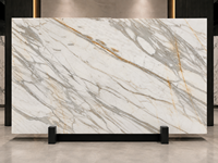 Dalle de marbre Calacatta Gold en pierre naturelle pour comptoirs, îlots de cuisine, dessus de meubles de salle de bain et projets d'aménagement intérieur