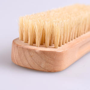 14cm cerato oliatura maiale bianco criniera Schima superba manico in legno pulizia scarpe in pelle spazzola per lucidare scarpe in legno - Product Image 2