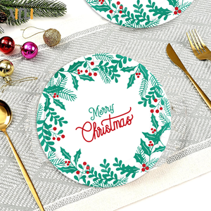 Xieli Assiettes À <span class=keywords><strong>Carton</strong></span> Décoratives Adaptées Aux Besoins Du Client De Feuilles De Houx De Thème De Noël - Product Image 2