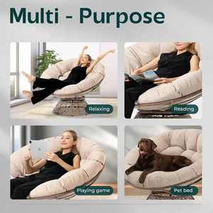 <span class=keywords><strong>Fauteuil</strong></span> de jardin Chaise œuf de cour Chaise Papasan, avec rotation à 360 degrés - Product Image 5