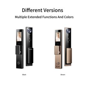 Tuya <b>Wifi</b> App <b>Smart</b> <b>Camera</b> Lock 3d Face Recognition Fingerprint Unlock Real-time Video No Drilling Required Wood Door - Product Image 3