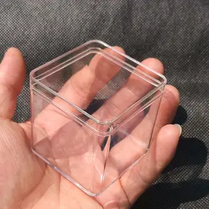 5.5 둥근 구석 사각 상자 PS 투명한 플라스틱 상자 사각 식품 포장 사탕 견과 상자