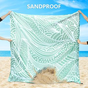<span class=keywords><strong>Tapis</strong></span> <span class=keywords><strong>de</strong></span> plage anti-sable imprimé sur mesure, imperméable et à motifs, avec 4 piquets, grand <span class=keywords><strong>tapis</strong></span> <span class=keywords><strong>de</strong></span> pique-nique portable pour les voyages et la randonnée - Product Image 4
