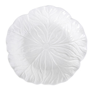 Ensemble d'assiettes en céramique à motif <span class=keywords><strong>de</strong></span> feuilles <span class=keywords><strong>de</strong></span> chou blanc, assiettes pour servir des pâtes, des salades, des plats principaux, des desserts à la maison ou au restaurant - Product Image 6