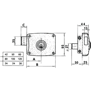Lince 5125A-BO/ 80 Serratura Destra - Product Image 2