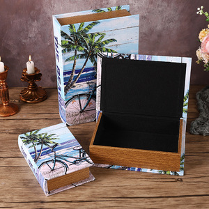 Mystic Arts Beach Bike <b>Book</b> <b>Box</b> Wooden Decorative Storage <b>Box</b> For Living Room Home Decor - Product Image 3