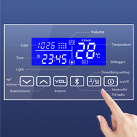 Miroir tactile Led, avec haut-parleurs dentaires bleus et radio FM, affichage de la température, w, appareil pour fabrication